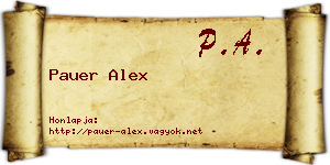 Pauer Alex névjegykártya